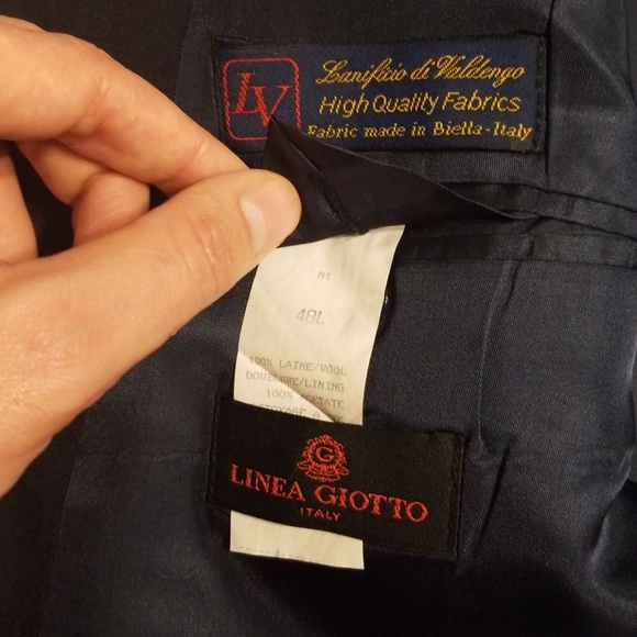 48L Dark Blue Linea Giotto Suit Jacket - Picture 3 of 7
